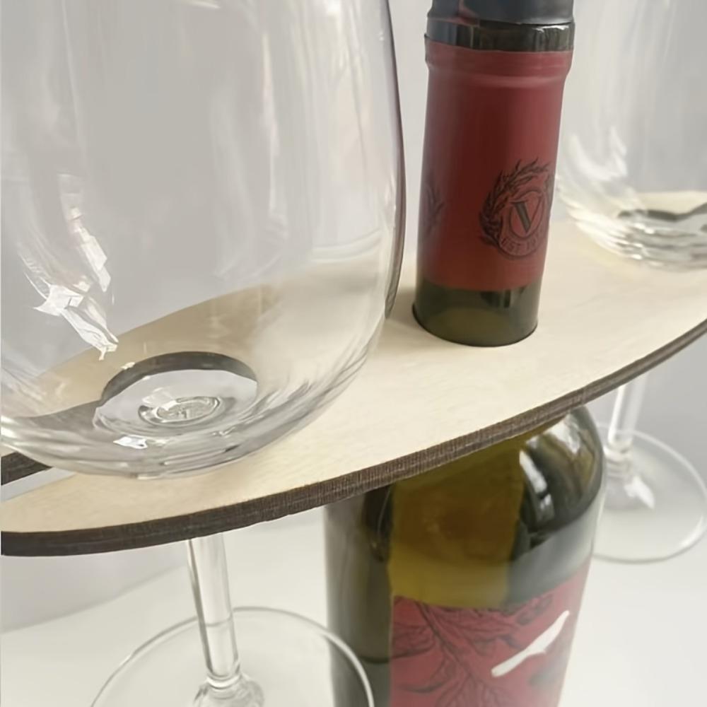 4Pcs Unique Wooden Wine Rack Holder - Wine Accessories for Home Bar, Restaurant, KTV, Wedding Gift, Party Favor - Personalized Creative Crafts,