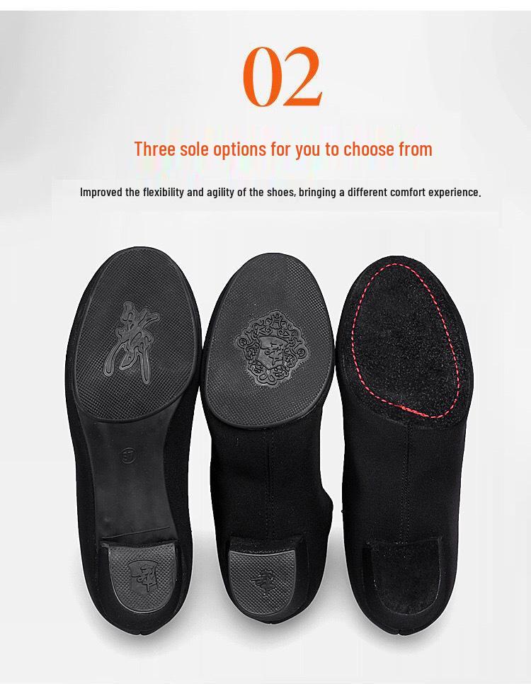 Zapatos de Baile de Salón y Latino para Mujer con Suela Blanda Negra - Tela Oxford