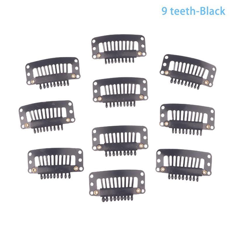 10Pcs 9/10 Teeth Snap Wigs Clips Portable Metal Snap Hair Clips For Hair Extensions Accessories Tool10 Pcs Hair Extension Clips