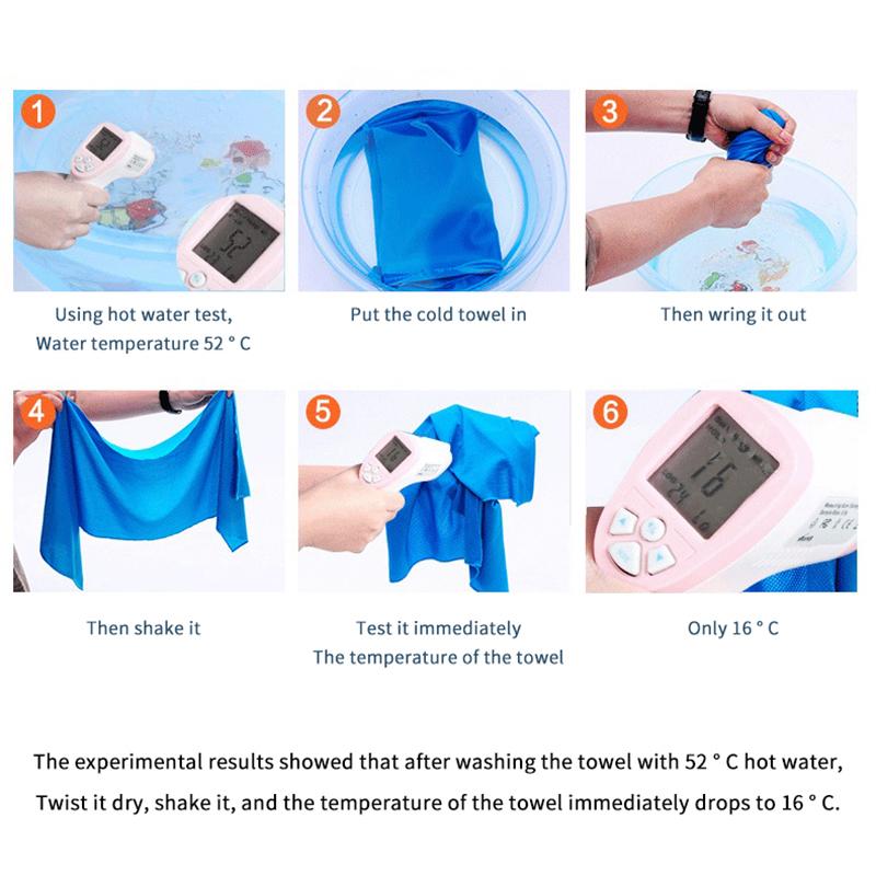 1Pcs Instant Cooling Microfiber Towel with Portable Storage Bottle Non-fading for Gym Yoga Outdoor Sports Activities
