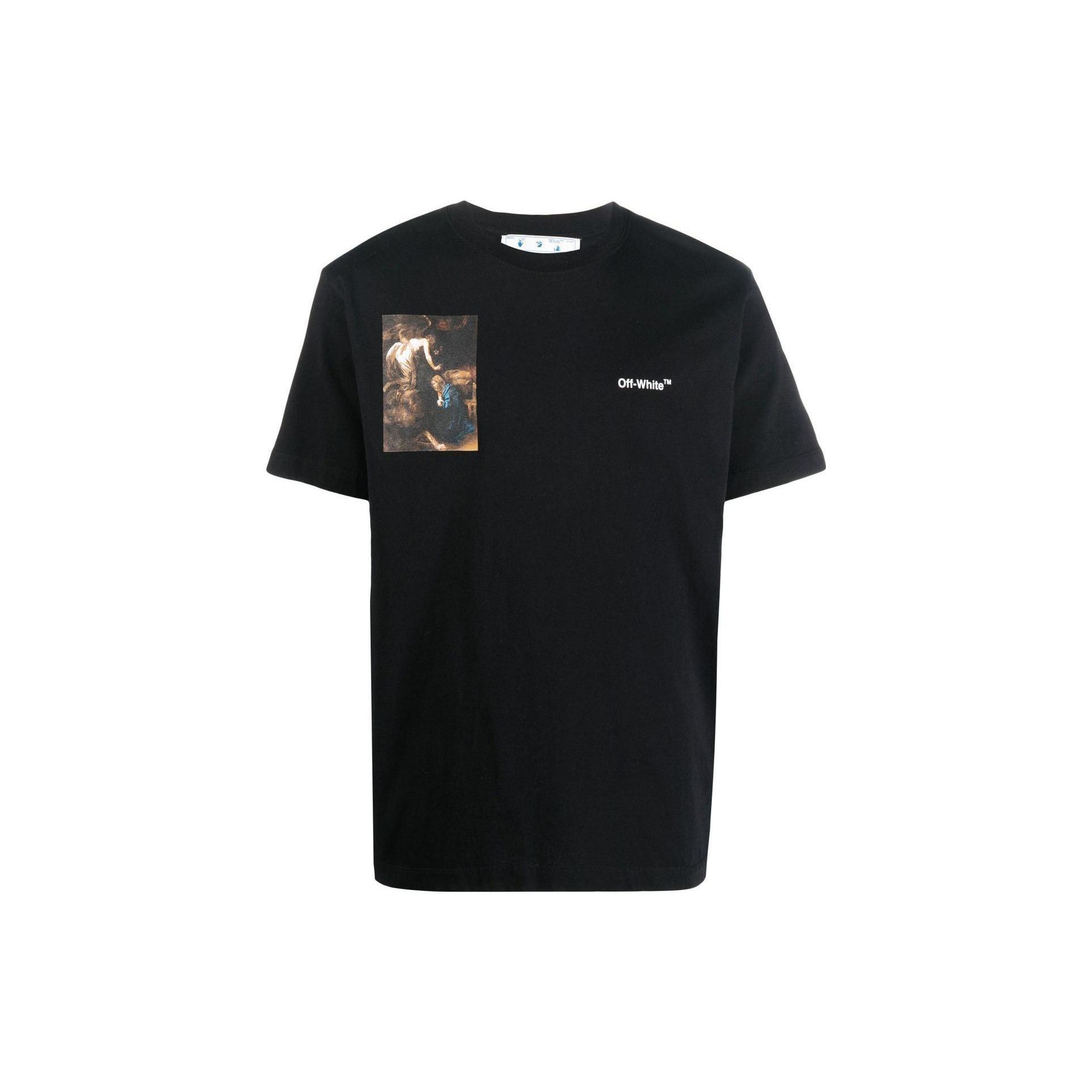 

Off-White Caravaggio Lute Slim Short-Sleeve Tee Black/White Men Tops OMAA027C99JER0111001 XL