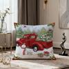 Modern Fashion Retro Flower Christmas Red Truck Art Soft Pillow Cover Sofa Home Living Room Decor Protective Hogar Pillowcase