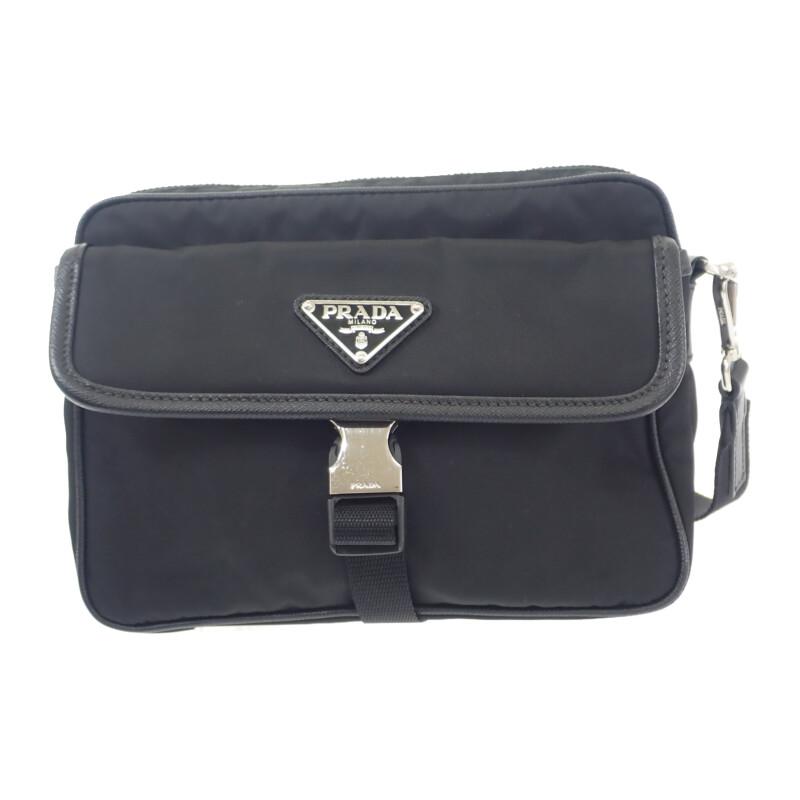 Prada 2VH133 Shoulder Bag Black Nylon/Safiano Women