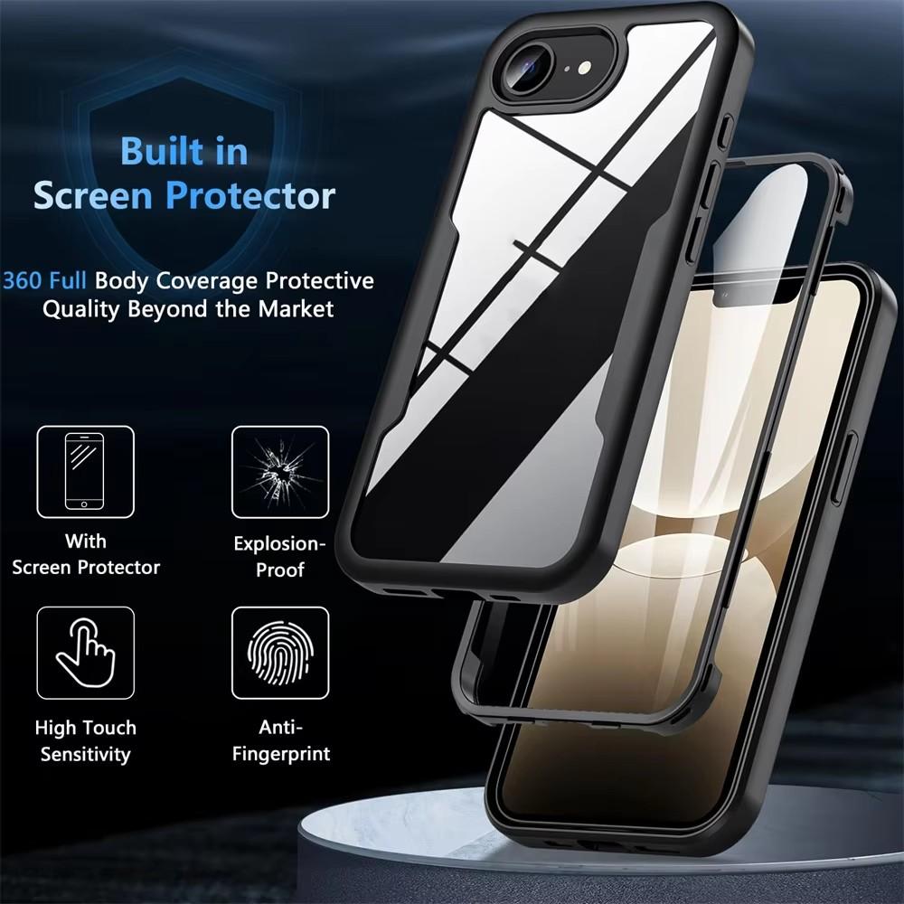 Case For iPhone 16E 2025 16 15 14 11 12 13 Pro Max Plus XS XR 8 Plus 360 Full Shockproof Silicone Screen Protection Phone Cover
