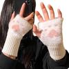 Plush Fingerless Gloves Soft Knitted Gloves New Half Finger Gloves  Winter