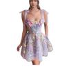 New European, American, Women's Fashion Three-dimensional Flower Embroidered Hip-wrapped Sexy Suspender Dress