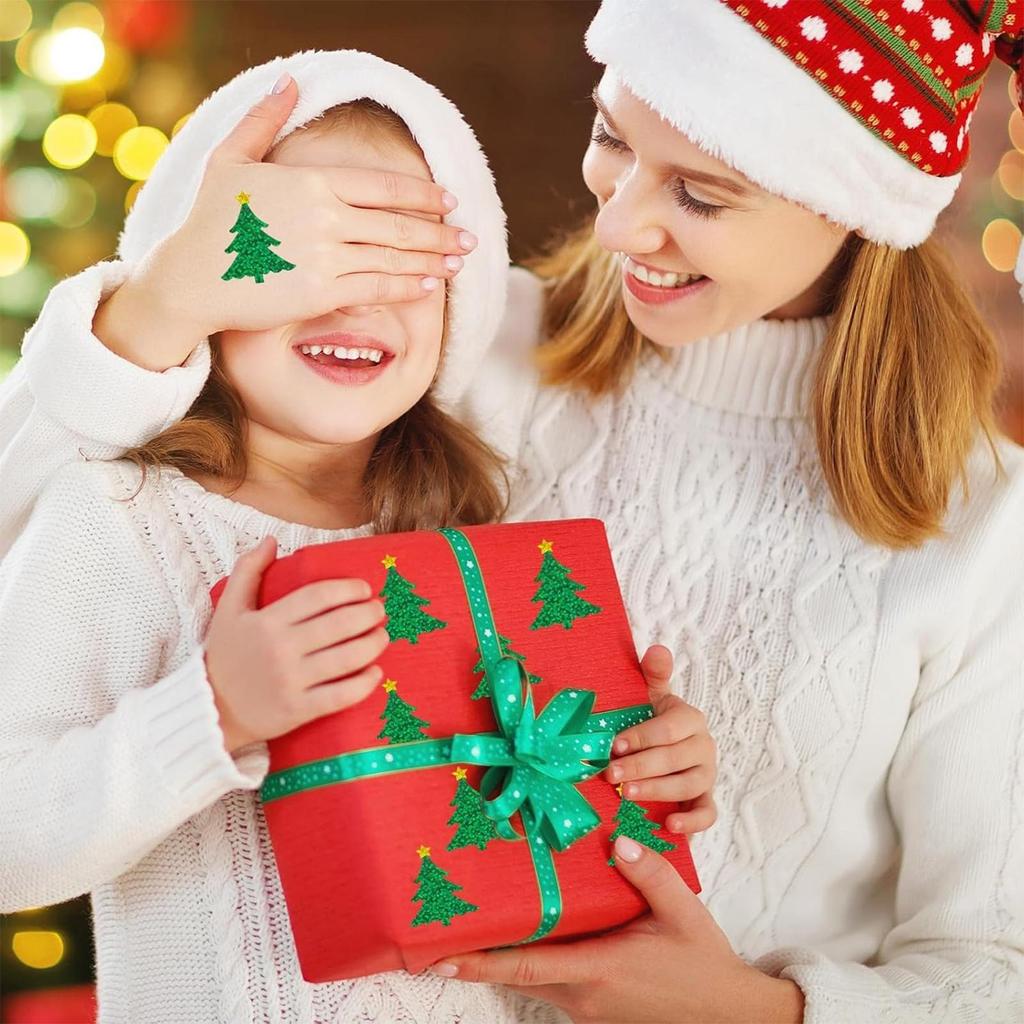 Christmas Stickers 500 Pieces Waterproof Festive Self-Adhesive Decals Christmas Holiday Stickers For Decorations DIY Craft