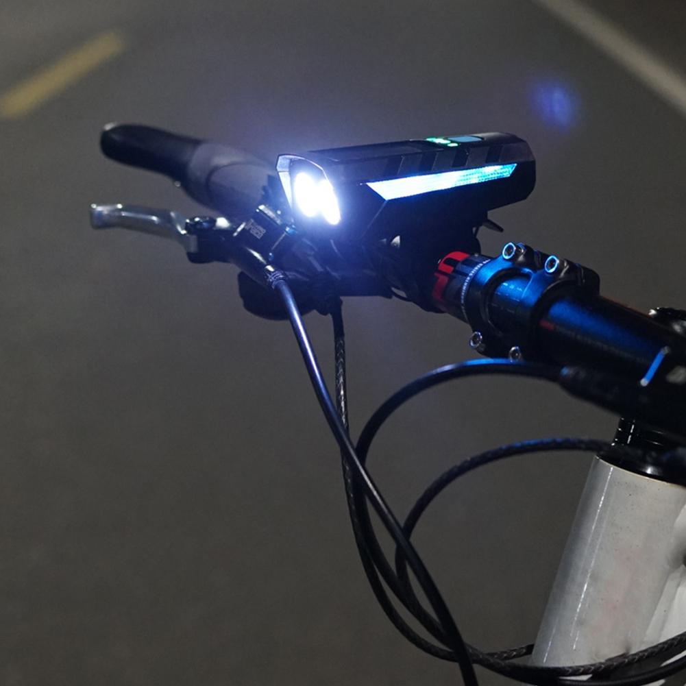 Solar Power Bike Headlight with 130db Horn LED Cycling Lantern USB Rechargeable High Beam Bicycle Flashlight Bicycle Accessories