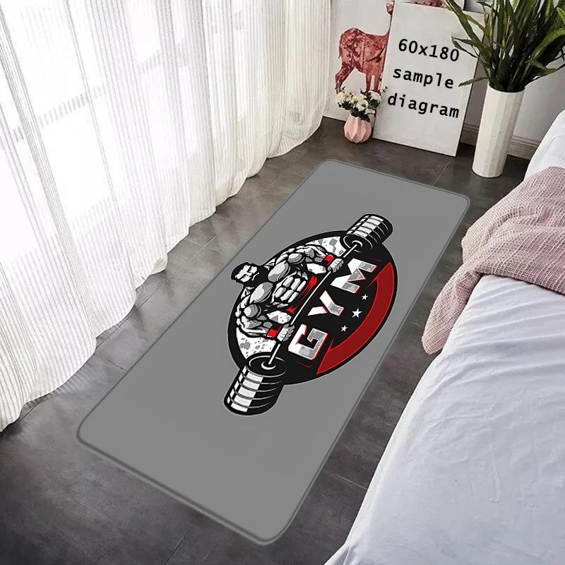 Floor Mat GYM Exercise Time Non-slip Foot Rug for Entryway Kitchen Water Absorbed Rugs Bedside Mats Hallway Carpet Home Decor