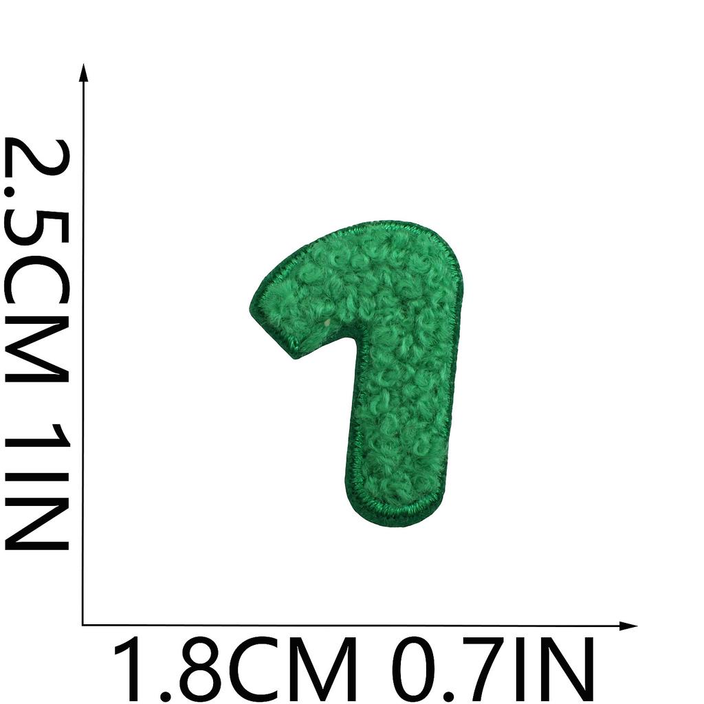 Towel Embroidery English Alphabet Embroidery Cloth Sticker Small Number Patch Sticker Bag Decoration Chenille Embroidery Label Ironing