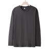 Men's Plus Size Crew Neck Long Sleeve Combed Cotton T-shirt - Solid Color, Spring/Autumn Style
