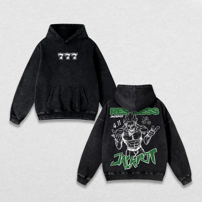 Fushiguro Megumi Mahoraga Grafikbekleidung Jujutsu Kaisen Anime Kapuzenpullover Herren Damen Vintage Gewaschene Hoodies Baumwolle Lockerer Pullover