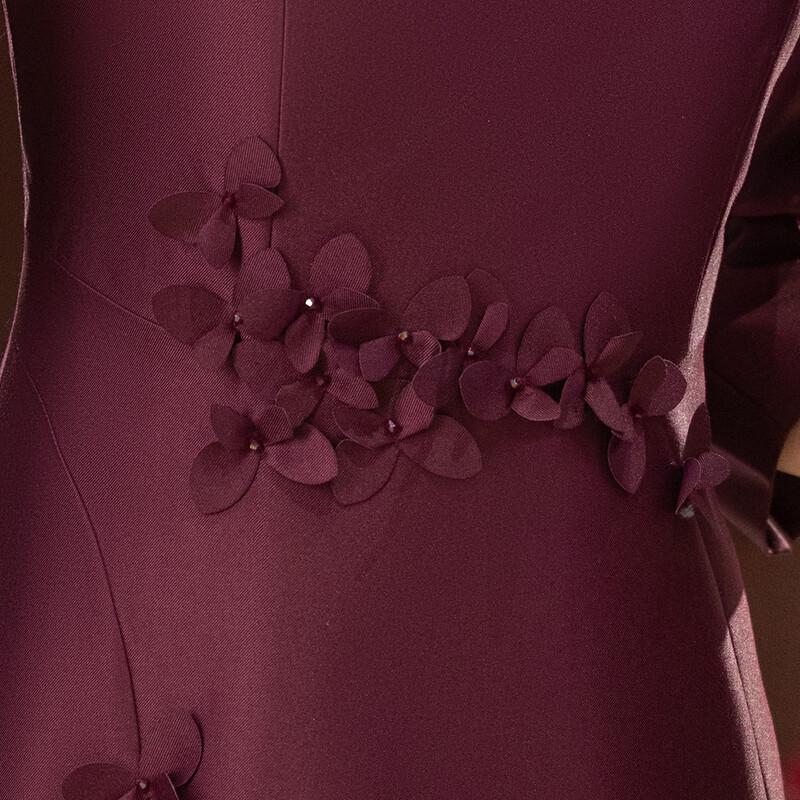 Elegant Mid-Sleeve Satin A-Line Mother's Dress