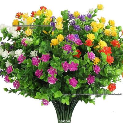 Artificial Eucalyptus & Jasmine Lotus Flower Bundle - Decorative Greenery for Garden or Wall Display