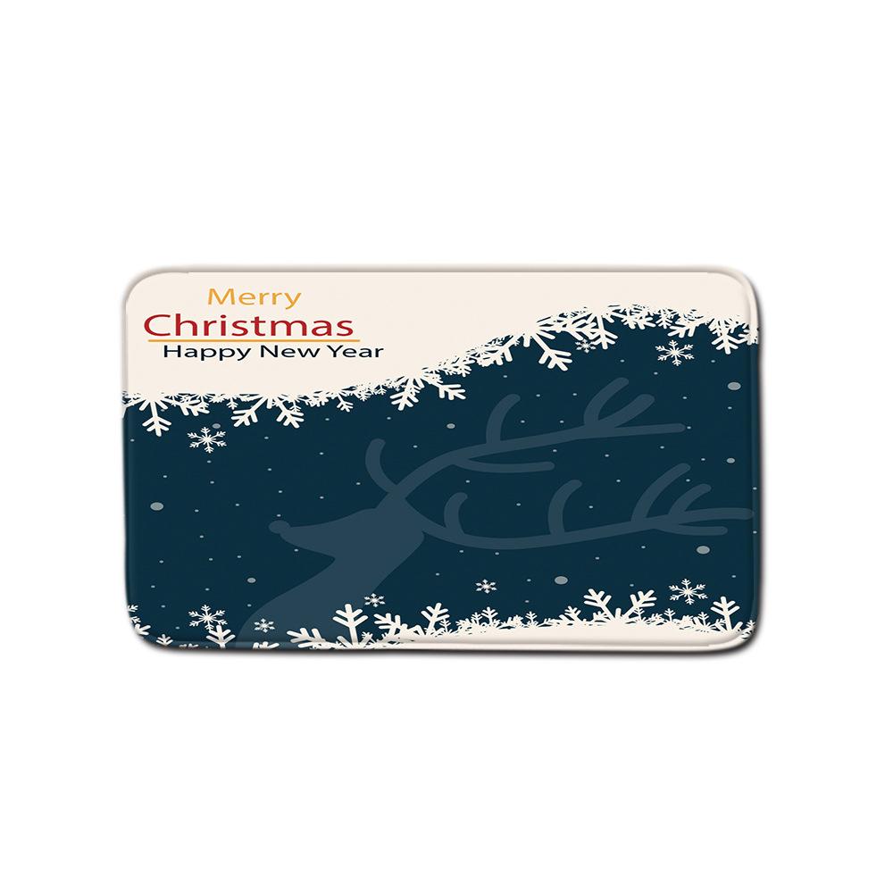 Christmas Shower Curtain Floor Mat Combination Four-Piece Set Bathroom Toilet Carpet Shower Room Mat Foot Mat