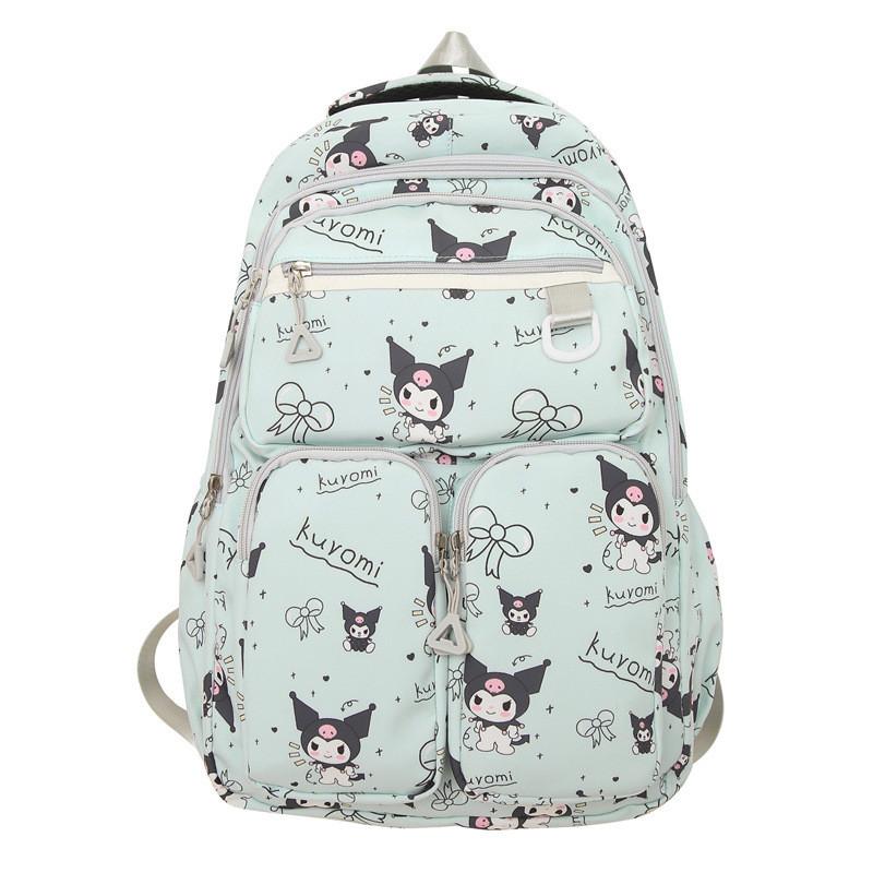 Jugendrucksack mit Sanrio Kuromi Süßes Schleifenmuster für den Campus