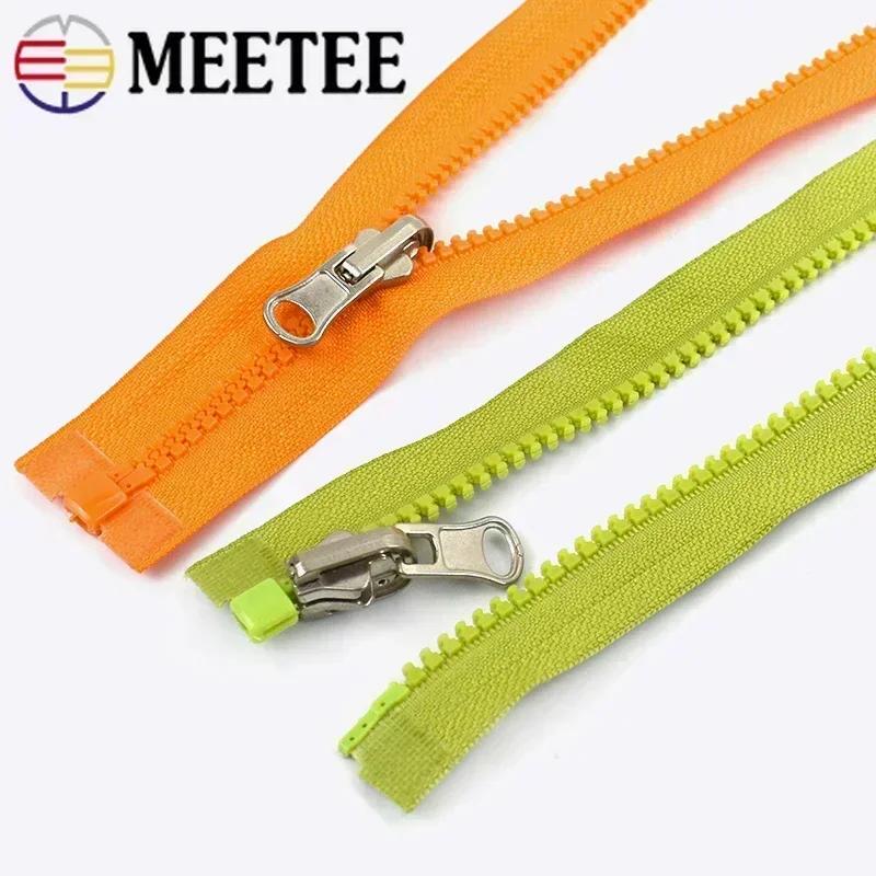 2-10Pcs Meetee 70cm 5# Resin Zipper Rotary Slider Double Sided Open-End Zippers for Jacket Coat Zip Puller Sewing Accessories