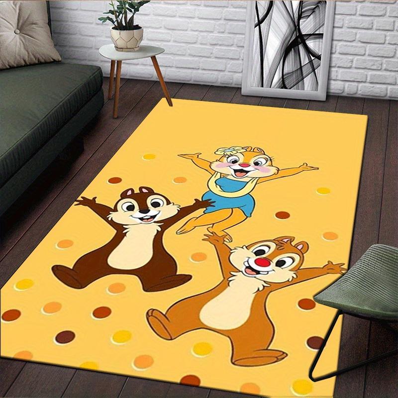 1pc Chip and Dale Pattern Area Rug Soft Flannel Floor Mat for Living Room,Office,Bedroom and Carpet