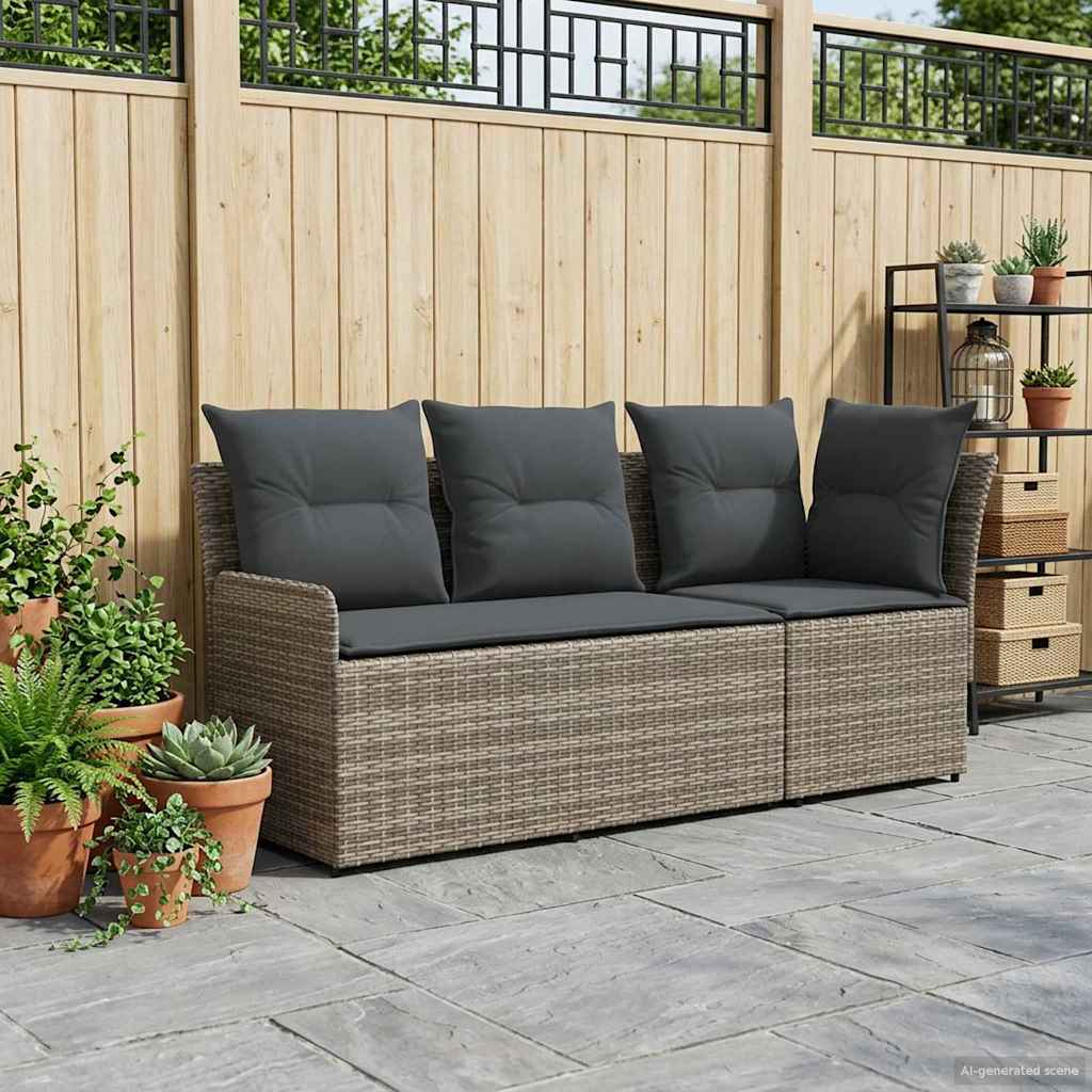 Garden Armchair Sofa with Corner Sofa 2 Pieces Gray and Dark Gray
