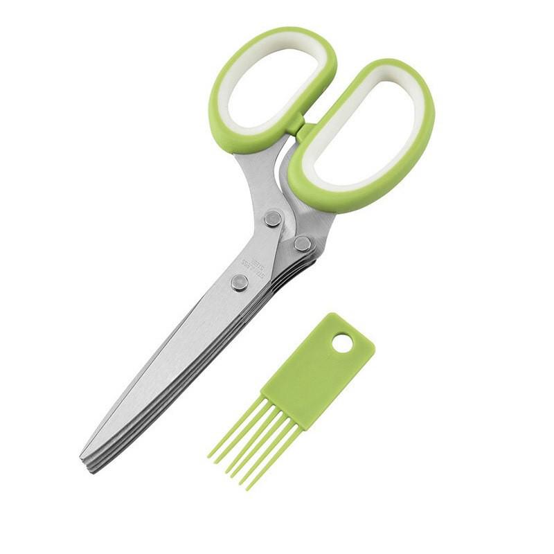 

Multi-functional Five-Layer Scallion, Seaweed, Chili, Kelp, and Paper Shredding Scissors for Children s Food Preparation