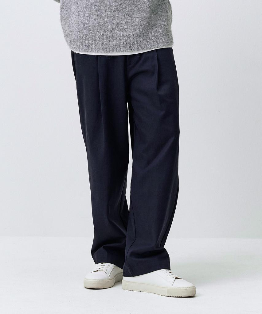Maedeumaleuseu Wide Pintuck Slacks Pants Navy Mmffmpt-165Na