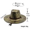 Maple Leaf Printed Leather Sunshade Western Cowboy Hat Men's and Women's Tibetan Big Edge Hat Outdoor Spring and Autumn Winter Leisure Beach Hat