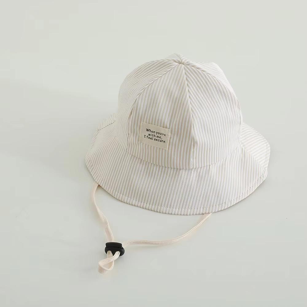 Summer Panama for Baby Korean Striped Bucket Hat Boy Girls Toddler Outdoor Beach Sun Hats Kids Sunscreen Cotton Fisherman Caps