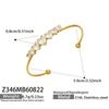 Classic Heart Zircon Cuff Bracelet for Women 18K Gold Plated Stainless Steel Open Bangle Simple Fashion Jewelry Gift
