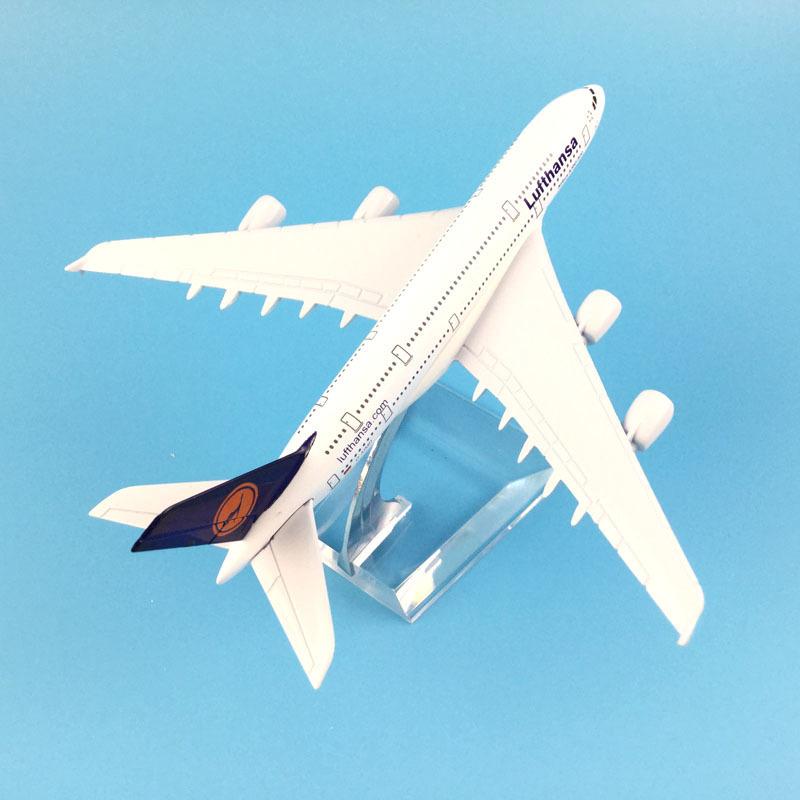 16cm Lufthansa Airbus 380 Flugzeugmodell Planel Flugzeug Diecast Metall 1/400 Maßstab Flugzeuge