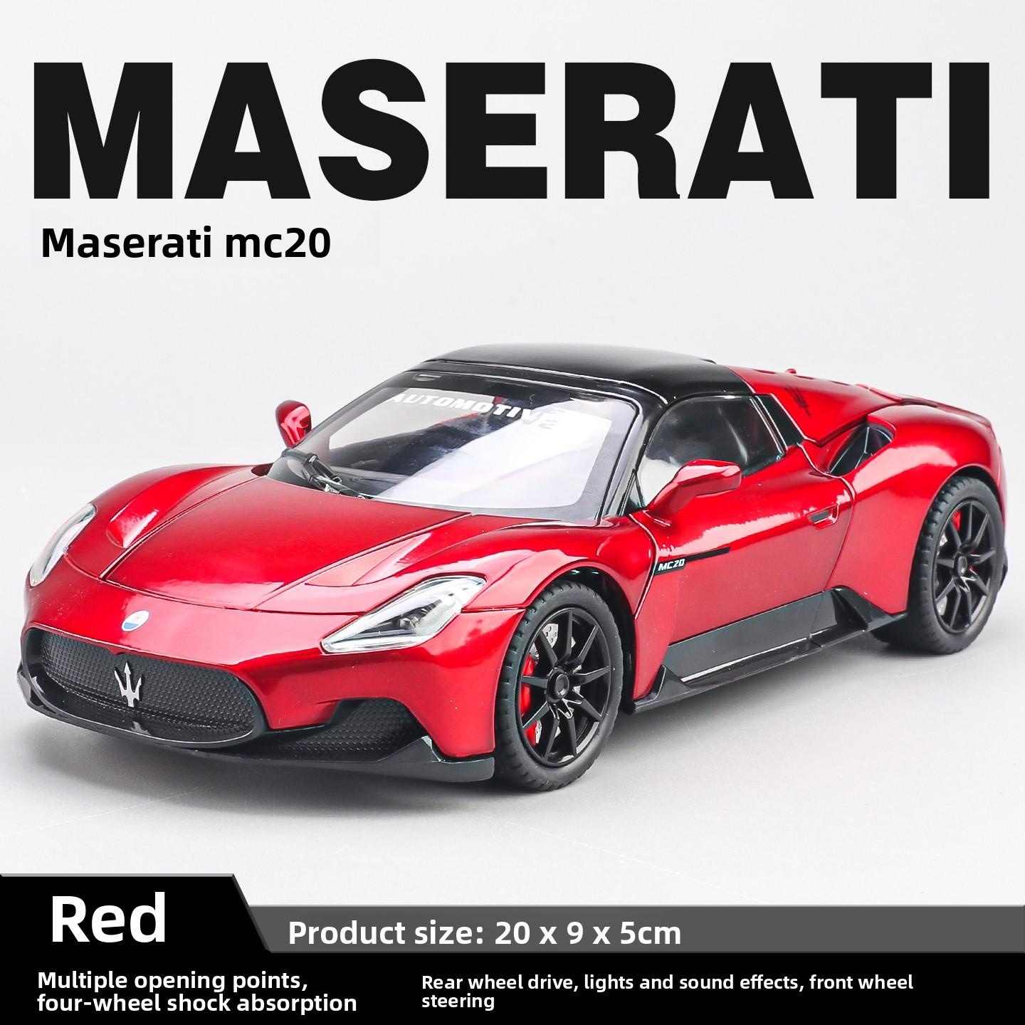 

1/24 Maserati MC20 Кабриолет Модель Спортивного Автомобиля из Сплава Литой Металл Гоночный Автомобиль для Трека Модель Транспортного Средства Звук и Свет Детская Игрушка Подарок