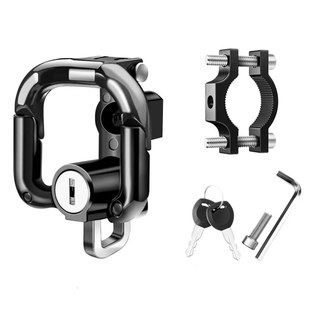 

Double Hook Motorcycle Helmet Hook Aluminum Zinc Zinc Alloy Motorcycle Helmet Lock Helmet Hanger Bicycle Use чорний