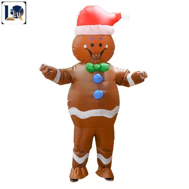 Inflatable Christmas Reindeer Riding Dinosaur Costume - Funny Holiday Party Santa Claus Hug