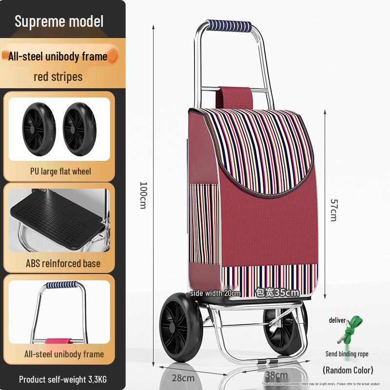 Lightweight Folding Shopping Cart for Home, Travel & Stairs - Portable Trolley for Elderly
