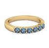 London Blue Topaz Half Eternity Band Ring - 925 Sterling Silver Gold Vermeil