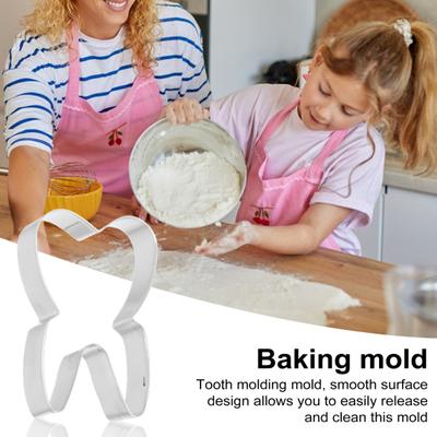 Stainless Steel Tooth Cookie Cutter Food Grade Dishwasher Safe Non-stick Metal Fondant Biscuit Cutting Mold Kitchen Baking Tools
