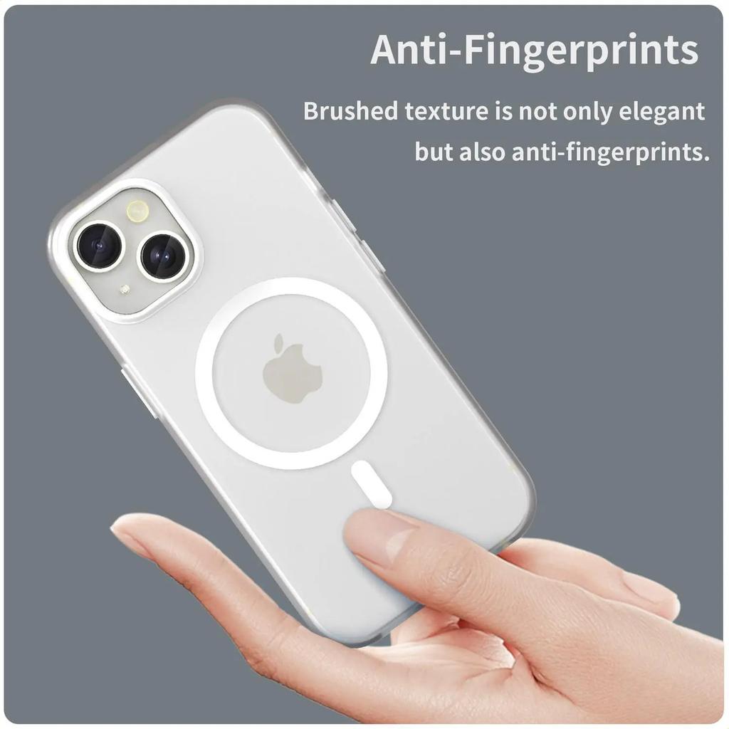 Magnetic Phone Case For iPhone 15 Matte Magnetic Protective Cover