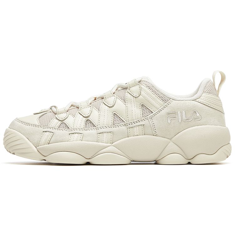 Fila Fusion Spaghetti Synthetic Leather Low Top Retro Basketball Shoes Women sneakers Beige T12W021201FAG