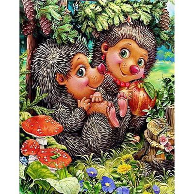 Full 5D Diy Diamond Painting Cartoon Animal Hedgehog Embroidery Cross Stitch Home Decor Handmade
