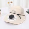 Mesh Wide Brim Fan Cap Breathable Solar Cooling Hat Practical Sun Hat with Solar Fan  Men/Women