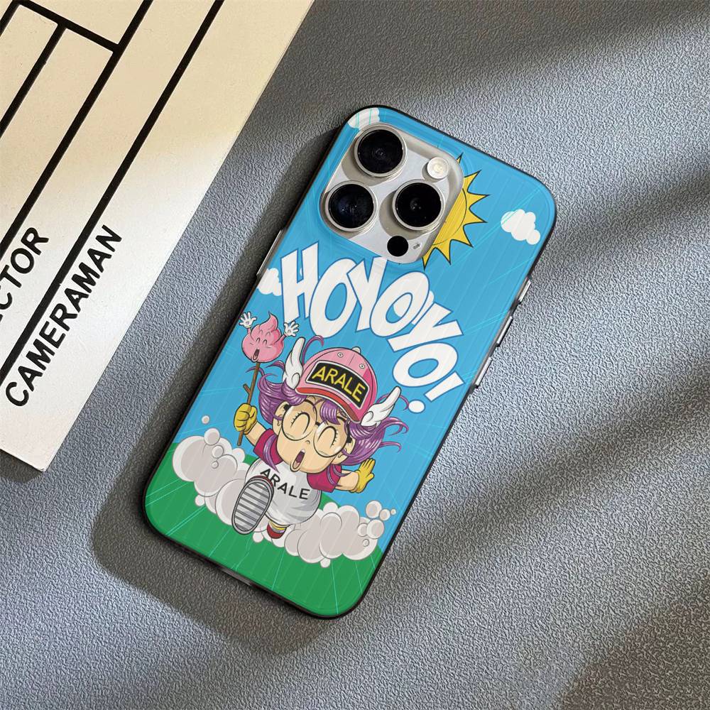 Cartoon Dr Slump Arale Phone Case For IPhone 17 16 15 14 13 12 11 Pro Max Plus Corrugated Bumper Back Cover Shell
