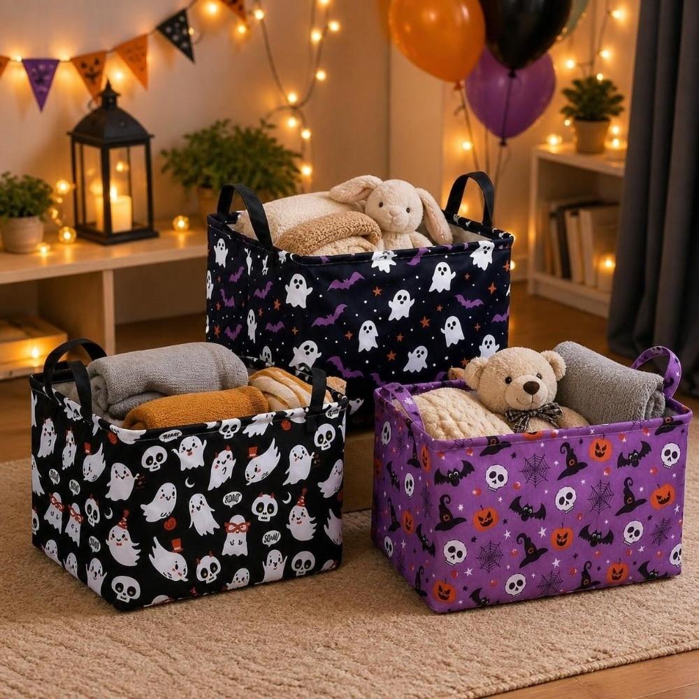 Large Capacity Halloween Storage Basket Pumpkin Sundries Organizer Laundry Basket Book Storage