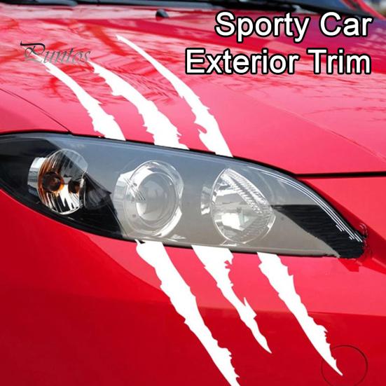 Sporty Car Exterior Trim 2Pcs Claw Mark Decals for Cars, Headlight Sticker, Stripes Waterproof Sticker Scratch Decal Sports Cars SUV Pickup