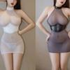 Women Sexy Lingerie Lace Mesh Latex Short Dress Cosplay Office Uniform One Piece Sexy Bodysuit Women Underwear Erotic Costume