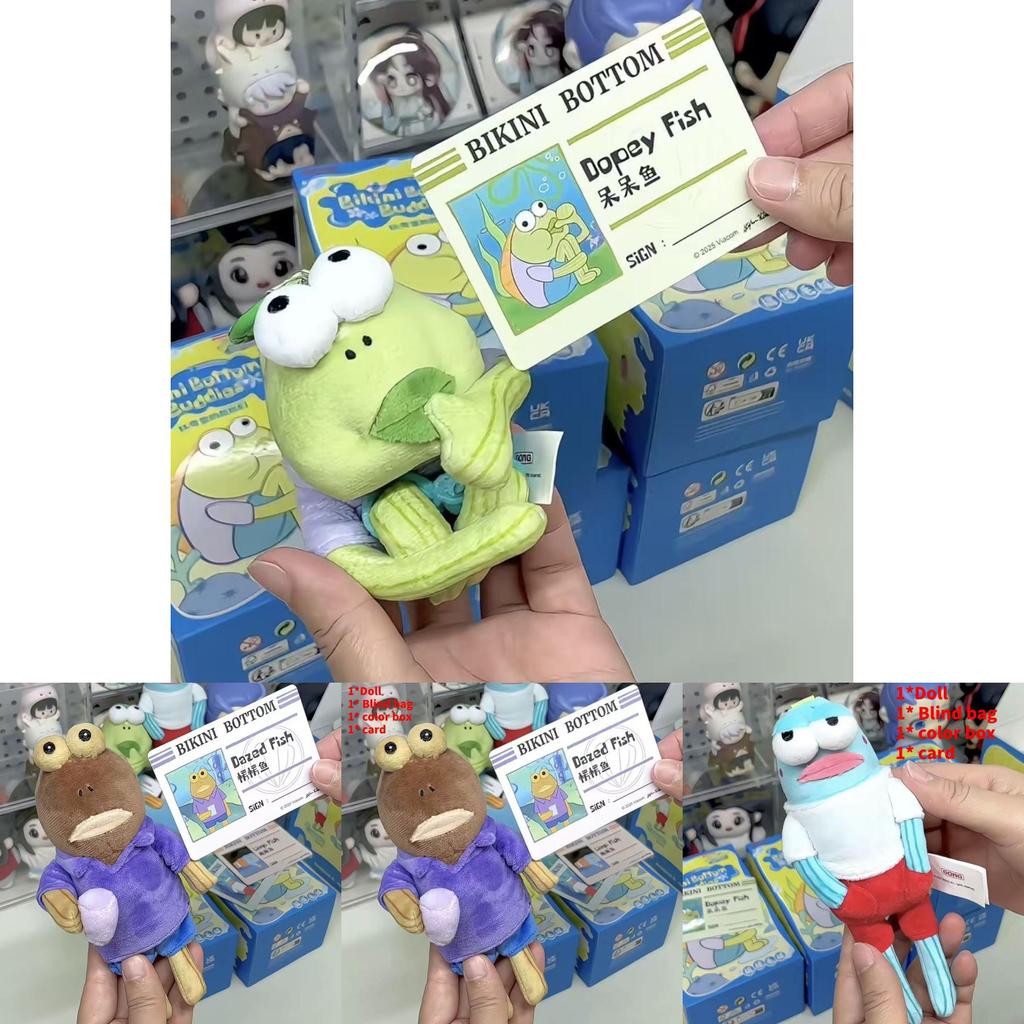 Spongebob Schwammkopf Bikini Bottom Einwohner Plüsch Schlüsselanhänger mit PP-Baumwollfüllung zur Rucksackdekoration