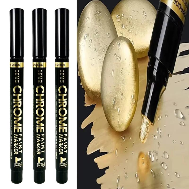 1-20Pcs Mirror Marker Pen DIY Reflective Paint Pens Mirror Markers Chrome Gold SILVER Marker Signature Car Styling Art Craftwork