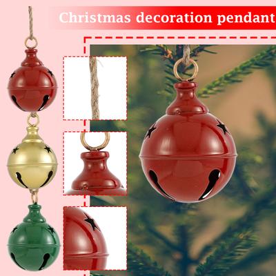 קישוטי פעמון חג המולד אווירה מברזל קישוטים גדולים לקישוט עץ חג המולד תליונים יצירתיים