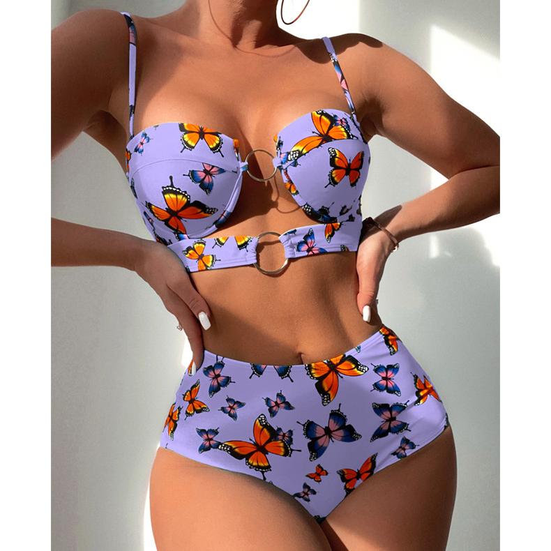 Print Sexy Bikinis Swimsuits Women Swimwear With Push Up Female Swim Wear Bathing Suits High Waist Bikini Beach Pool Bather