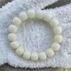 White Jade Bodhi Barrel Beads Bracelet for Prayer & Cultural Play - Unisex Student Party Accessory