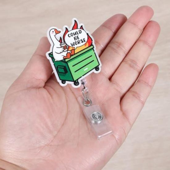 ID Badge Holder with Clip Retractable Card Holder for Name Tags Keys Masks Portable Easy Pull Badge Holder for Work School Events