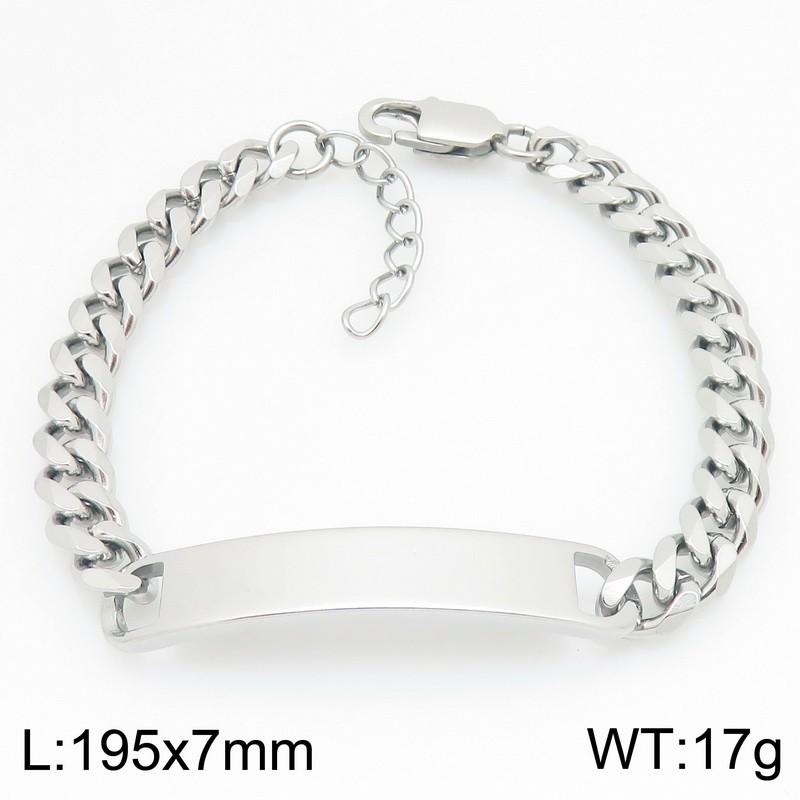 Trendy Engravable ID Curb Chain Bracelet for Men Women Stainless Steel Adjustable Wristband Jewelry Ideal for Personalized Gifts